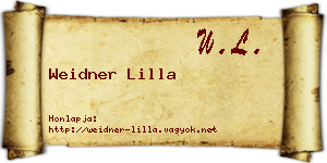 Weidner Lilla névjegykártya
